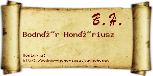 Bodnár Honóriusz névjegykártya